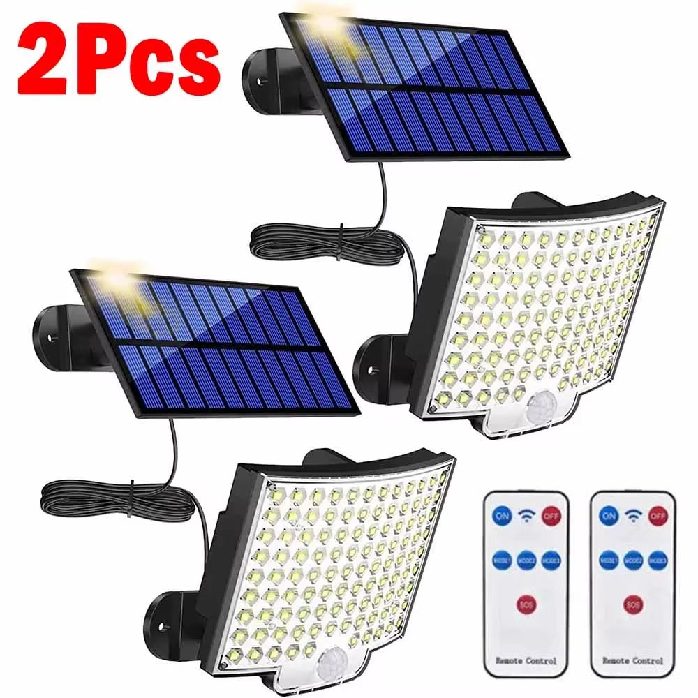 106LED Solar Light Outdoor Waterproof with Motion Sensor Floodlight Remote Control 3 Modes for Patio Garage Backyard Solar Lamp