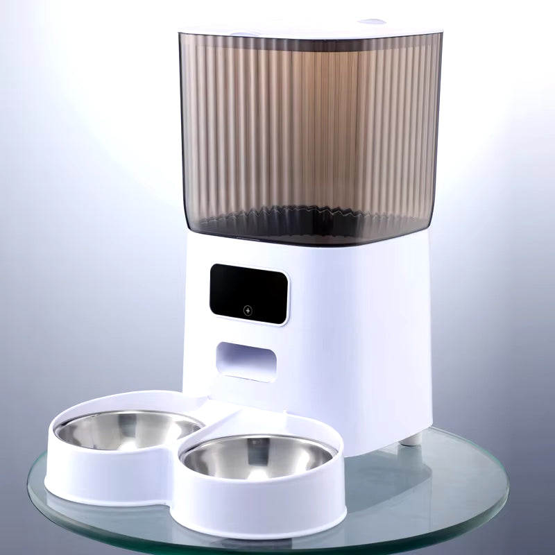 5L Pet Feeder with Camera Automatic Cat Feeder Smart Dog Food Dispenser Wifi Timing Stainless Steel Feeding Bowl(No 5V 2A Plug)