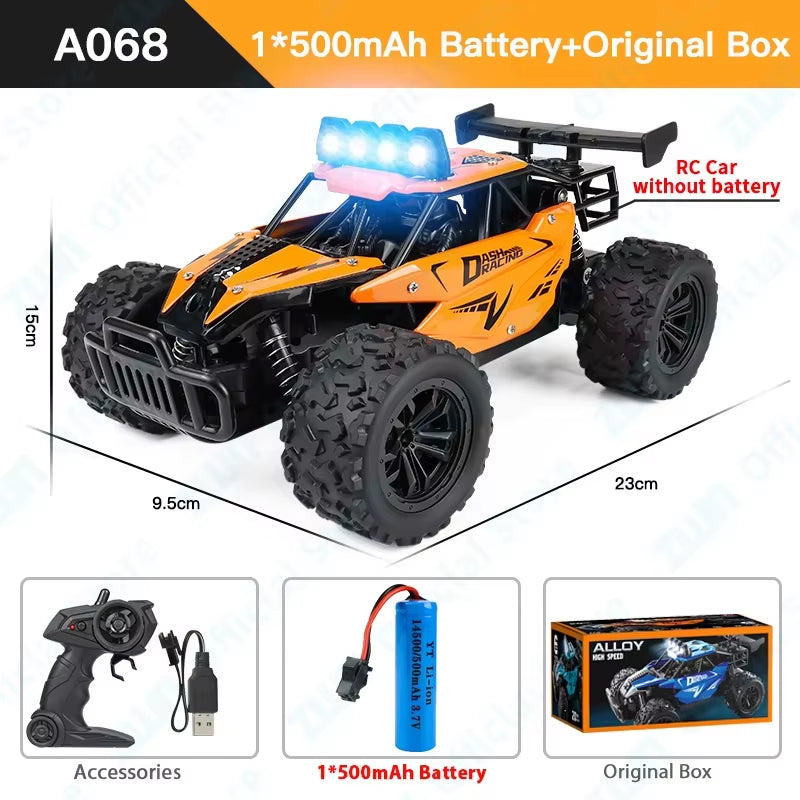 1:16 2.4Gh Model RC Car with LED Lights 2WD Off-Road Remote Control Climbing Vehicle Outdoor Cars Toys for Boys Girls Gifts