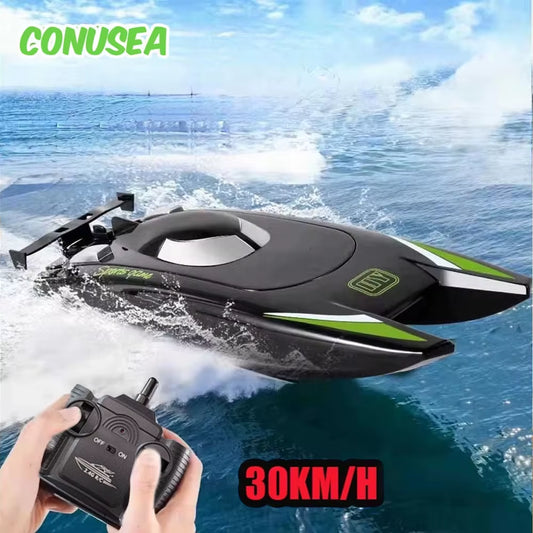30Km/H Racing Boat 2.4G Radio Controlled Rc Boat High Speed Speedboat 20Mins 2Ch Dual Motor Waterproof Ship Boys Christmas Gift